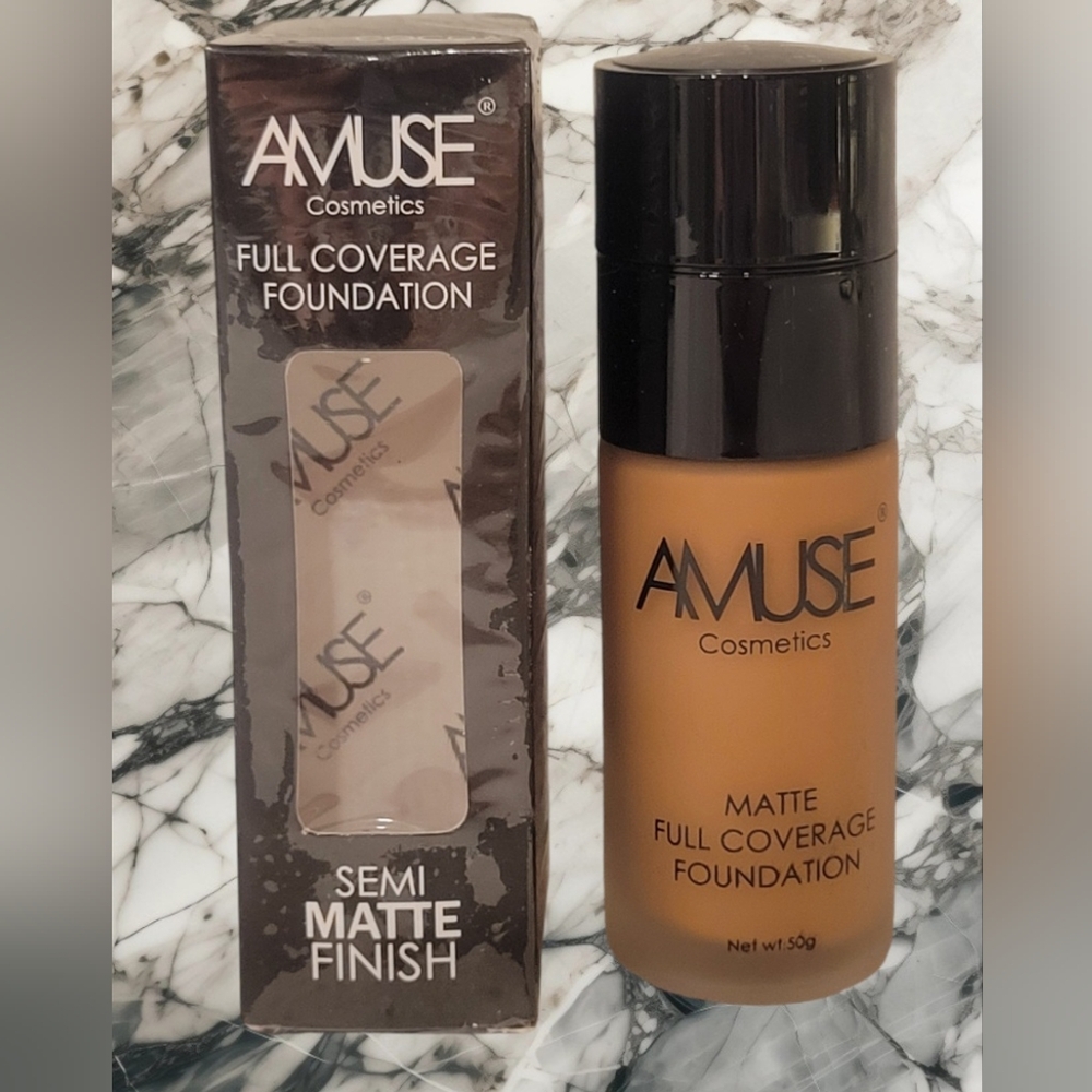 Amuse Cosmetics Full Coverage Foundation Semi Matte Finish in COCOA 1.75oz BNIB
